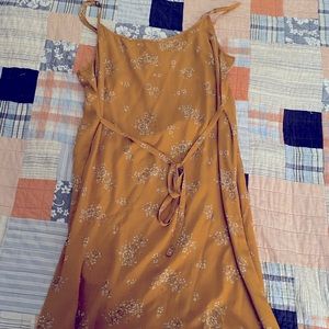 Mustard yellow colored floral dress